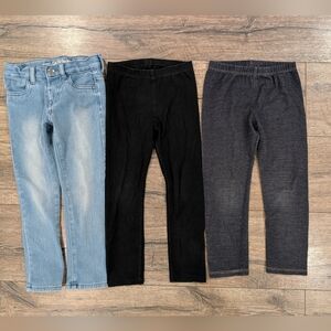 Cat & Jack 4T Toddler Girl Bundle Jeans Leggings Jeggings Denim Black